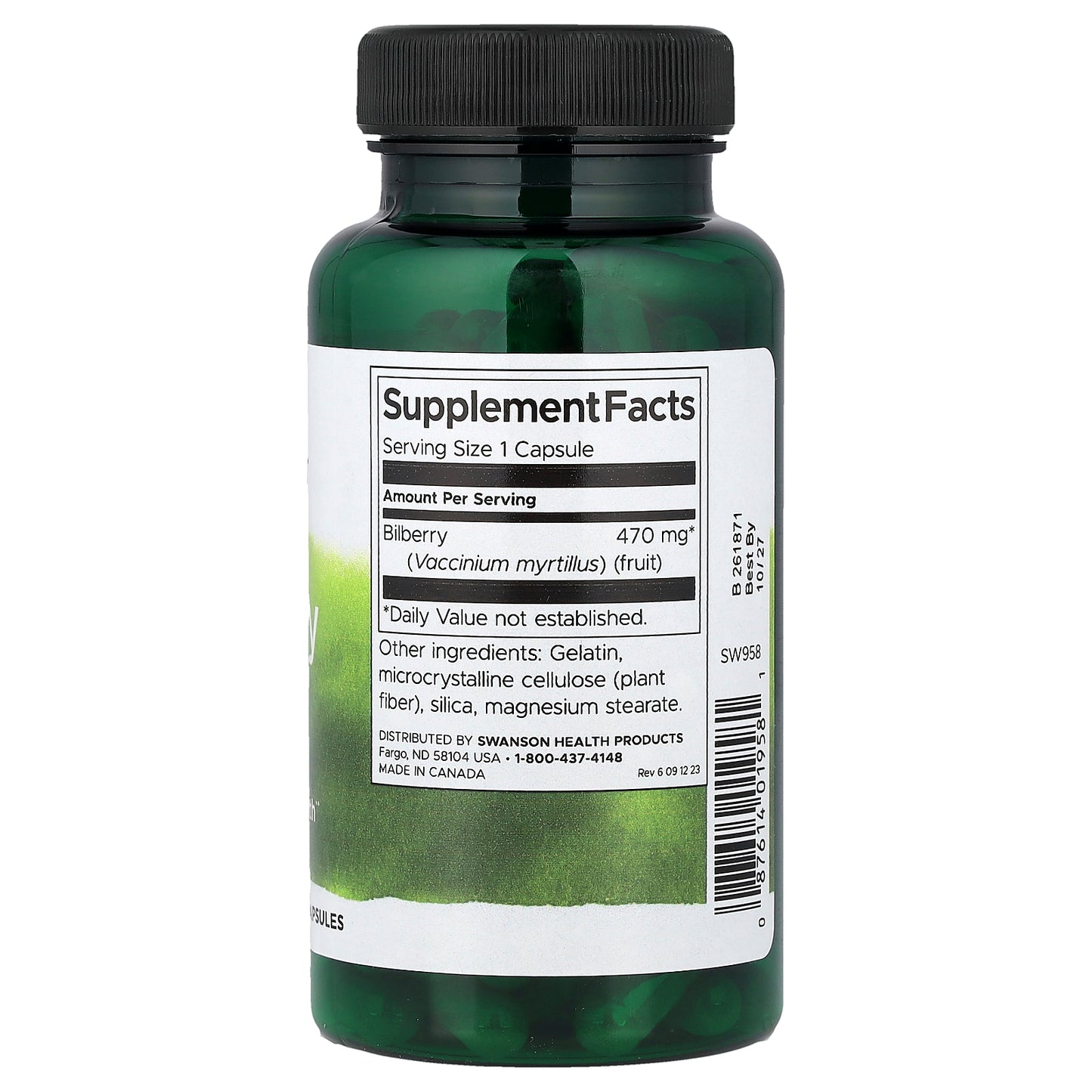 Swanson, Bilberry Fruit, 470 mg, 100 Capsules