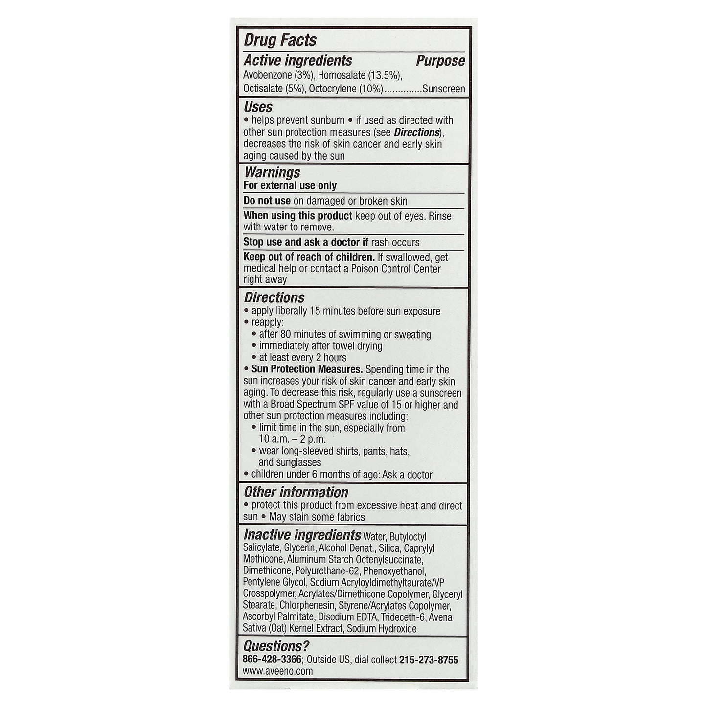 Aveeno, Protect + Hydrate, Sunscreen, For Face, SPF 60, 2 fl oz (60 ml)