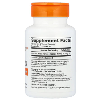 Doctor's Best, NMN, 60 Delayed Release Capsules (200 mg per Capsule)