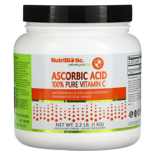 NutriBiotic, Immunity, Ascorbic Acid, 100% Pure Vitamin C, Crystalline Powder, 2.2 lb (1 kg)