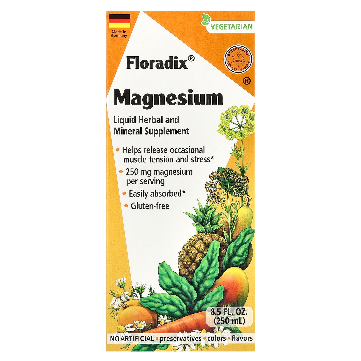 Floradix, Floradix, Magnesium, Liquid Herbal and Mineral Supplement, 250 mg , 8.5 fl oz (250 ml)