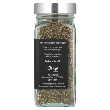 The Spice Lab, Organic Ground Black Pepper, 2.2 oz (62 g)