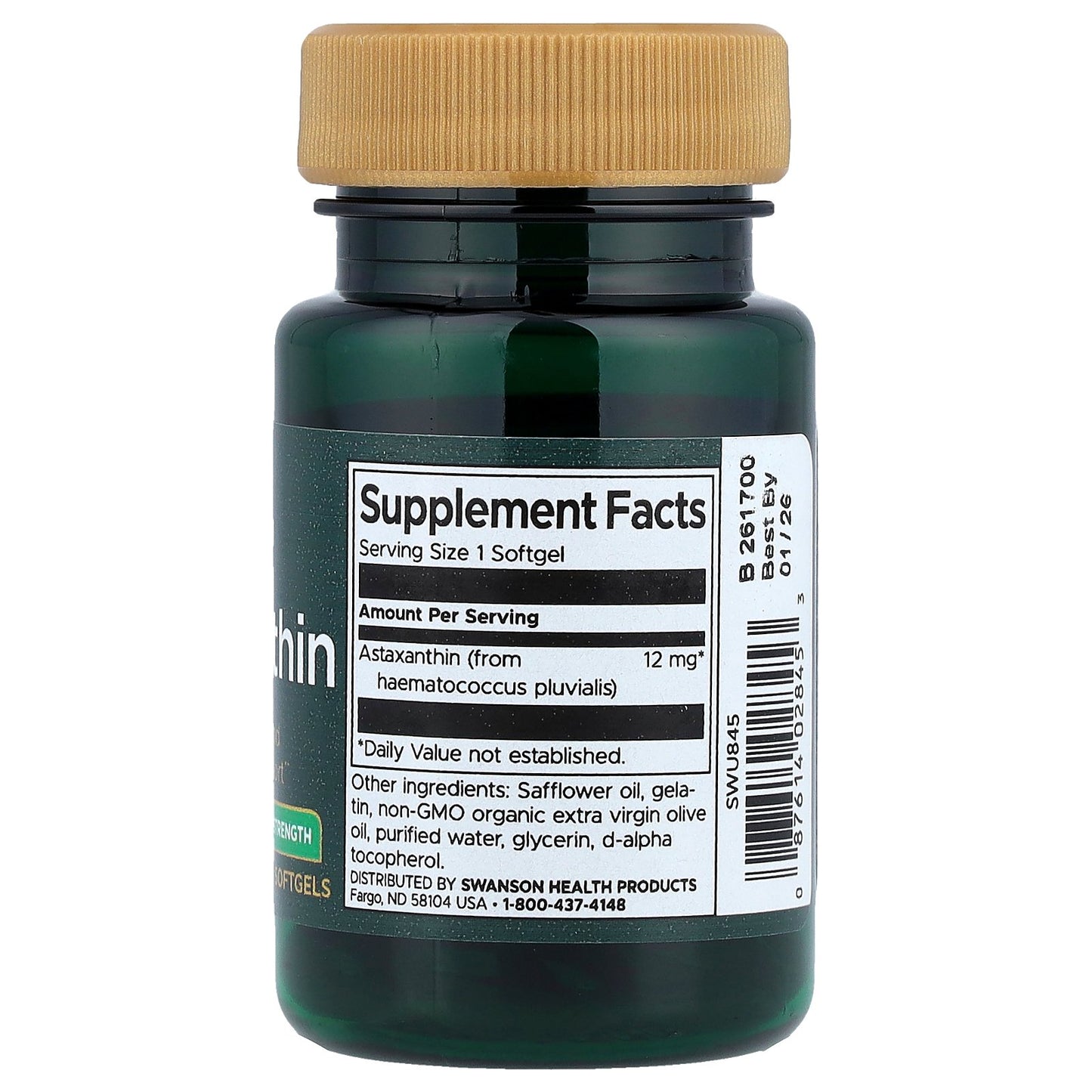 Swanson, Astaxanthin, Maximum Strength, 12 mg, 30 Softgels