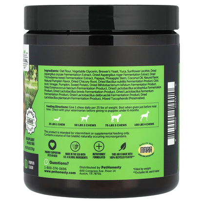 Pet Honesty, Probiotics, For Adult Dogs, Pumpkin, 90 Soft Chews, 9.5 oz (270 g)
