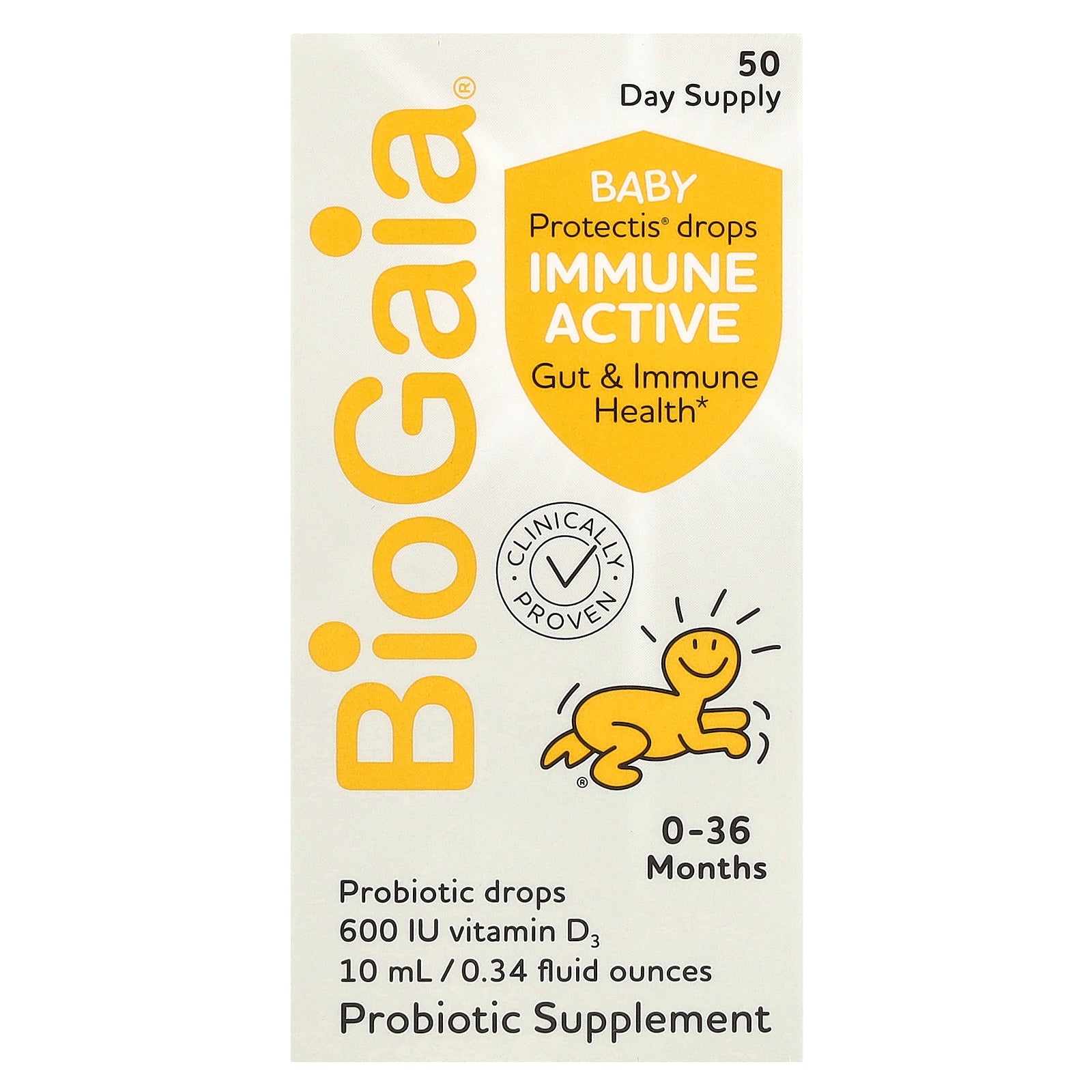 BioGaia, Baby Protectis Drops, Immune Active, 0-36 Months, 0.34 fl oz (10 ml)