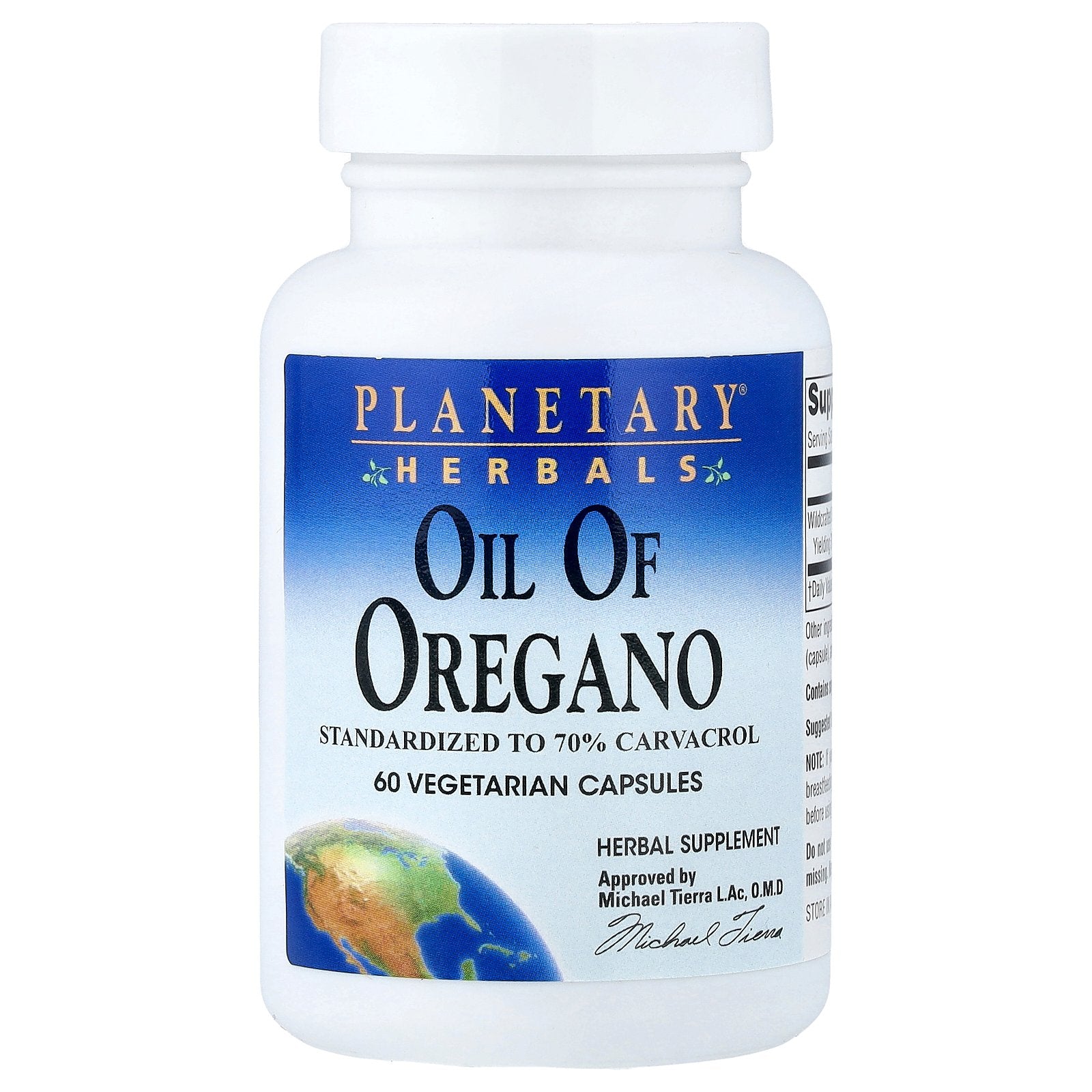 Planetary Herbals, Oil Of Oregano, 60 Vegetarian Capsules (45 mg per Capsule)