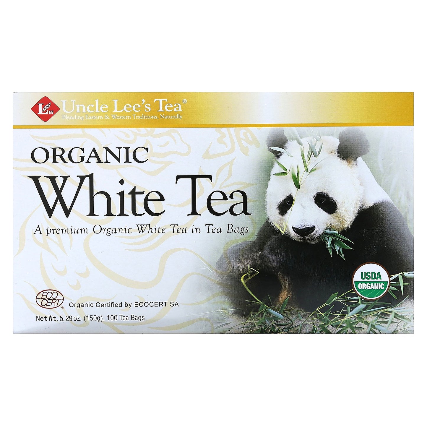 Uncle Lee's Tea, Organic White Tea, 100 Tea Bags, 5.29 oz (150 g)