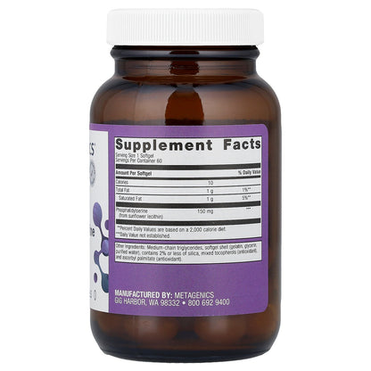 Metagenics, Phosphatidylserine, 60 Softgels (150 mg per Softgel)