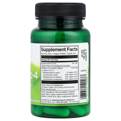 Swanson, ProBiotic-4, 60 Vegan Embo Caps® AP
