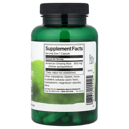 Swanson, American Ginseng , 550 mg , 100 Capsules