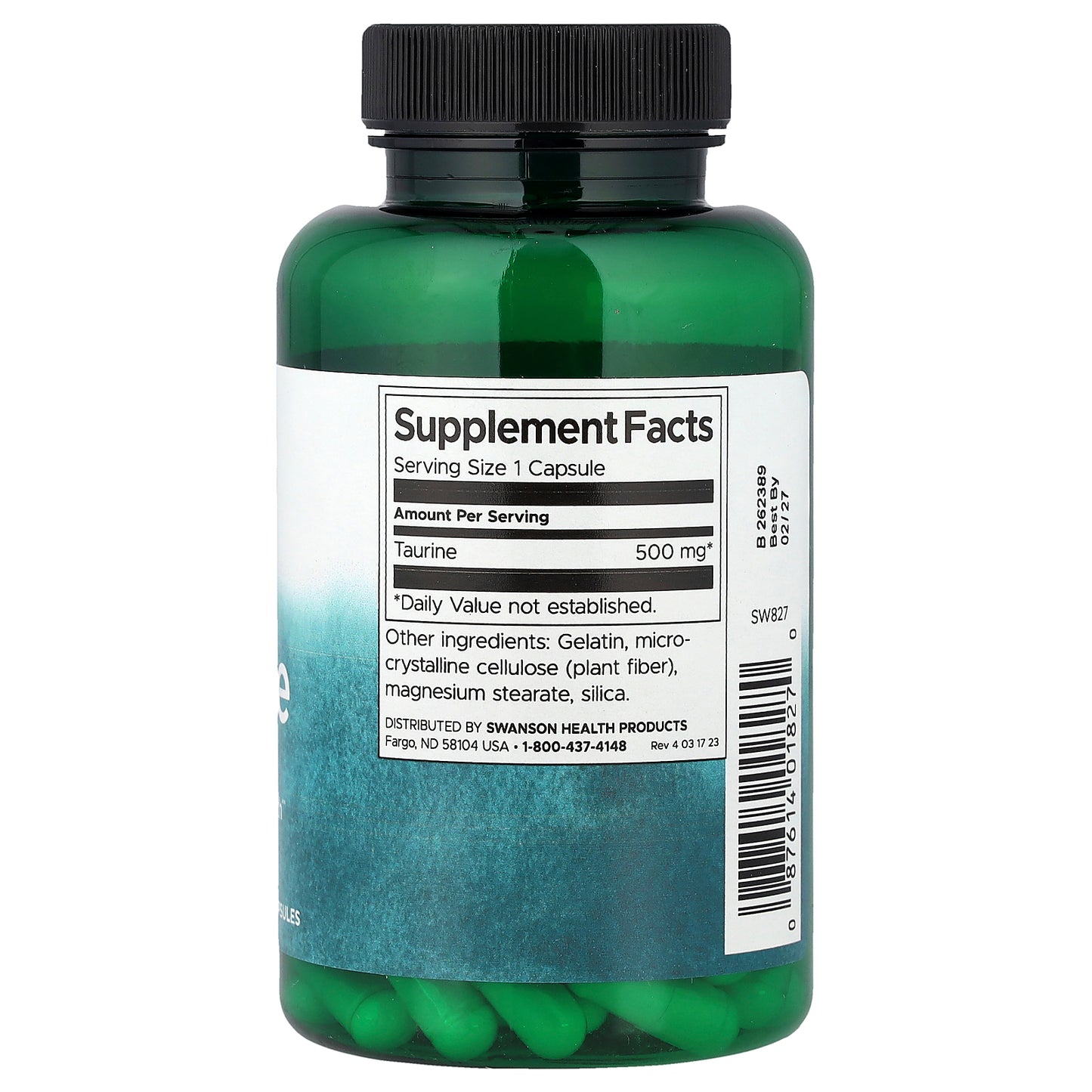 Swanson, Taurine, 500 mg, 100 Capsules