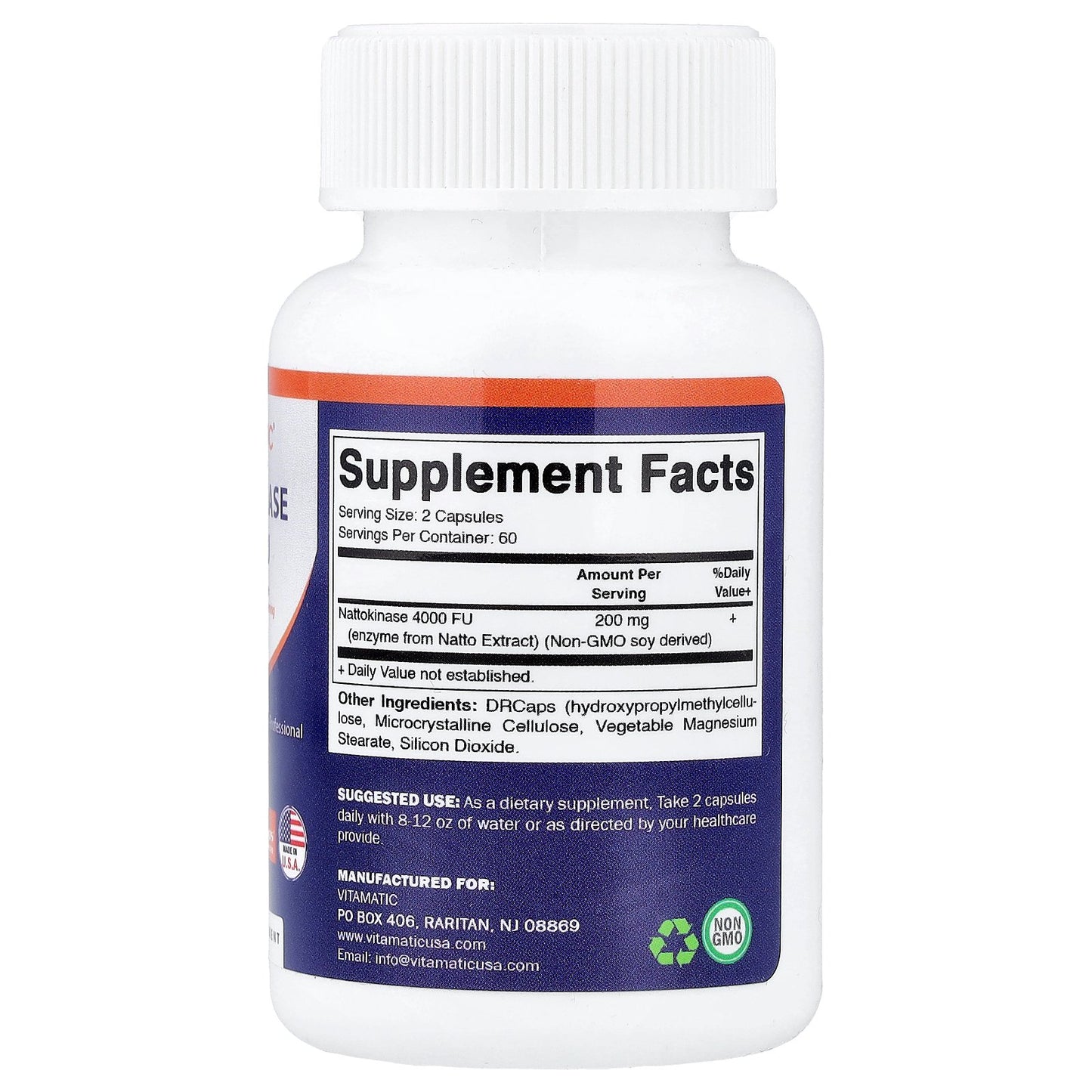 Vitamatic, Nattokinase, 120 DRcaps® (100 mg per Capsule)