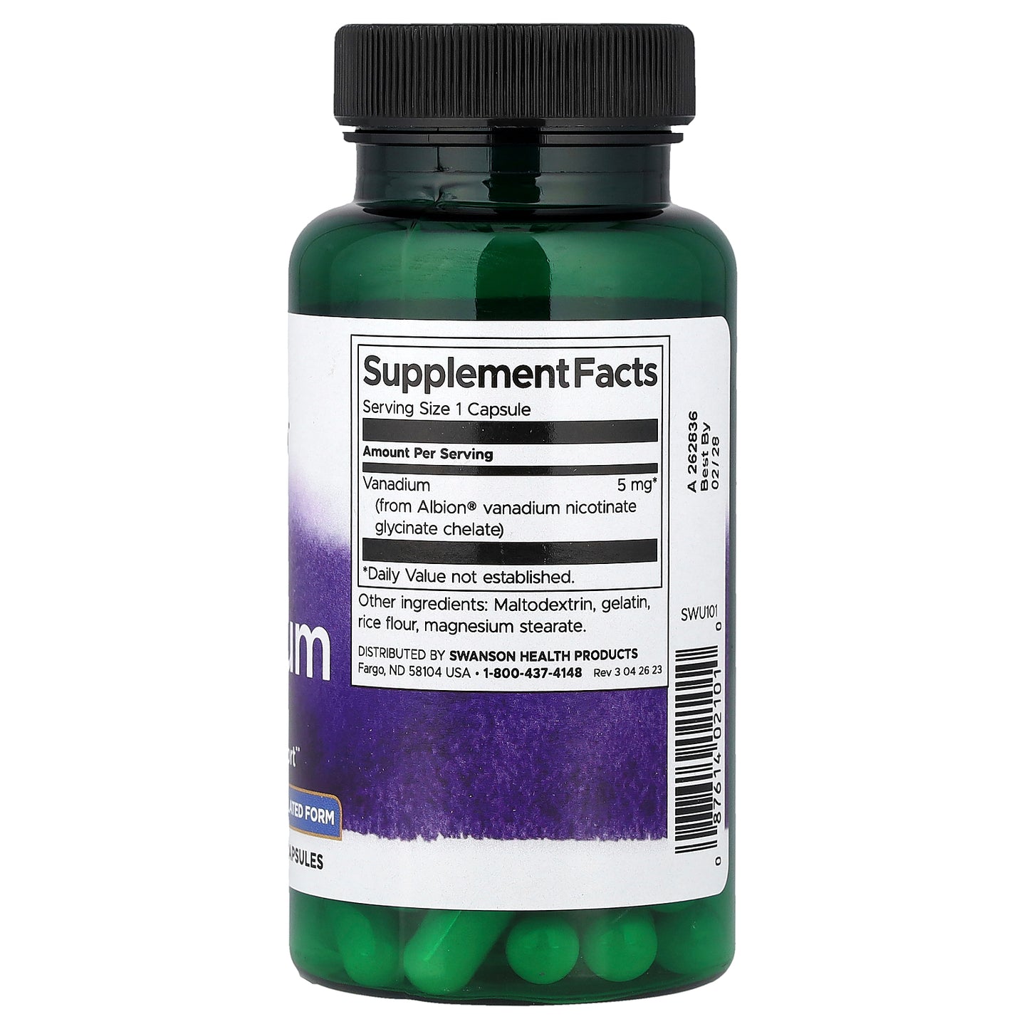 Swanson, Albion® Vanadium, 5 mg, 60 Capsules