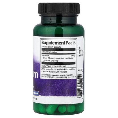 Swanson, Albion® Vanadium, 5 mg, 60 Capsules