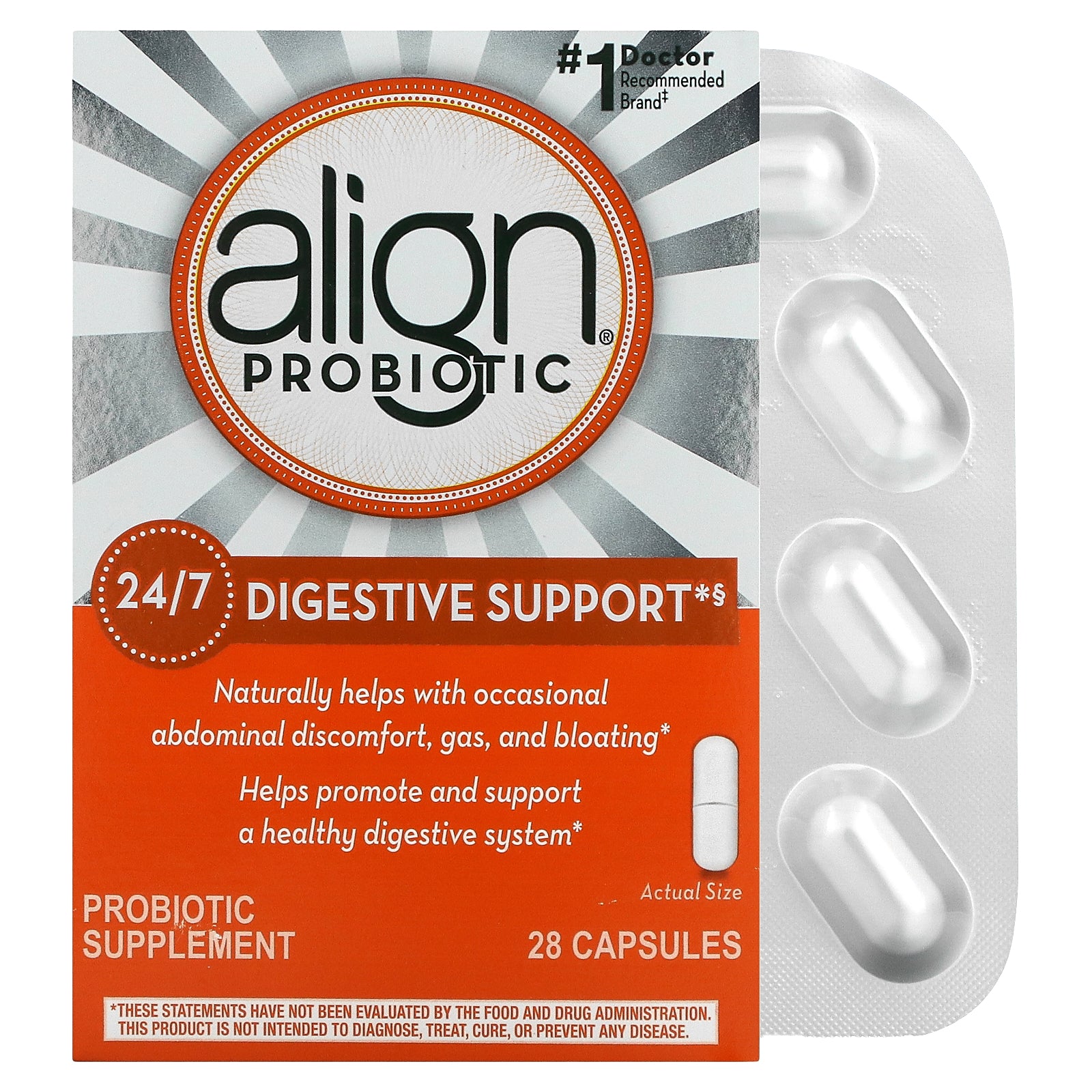 Align Probiotics, 24/7 Digestive Support, Probiotic Supplement, 4 mg , 28 Capsules