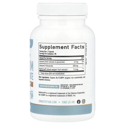 SMNutrition, Calcium D-Glucarate + BioPerine®, 90 Capsules
