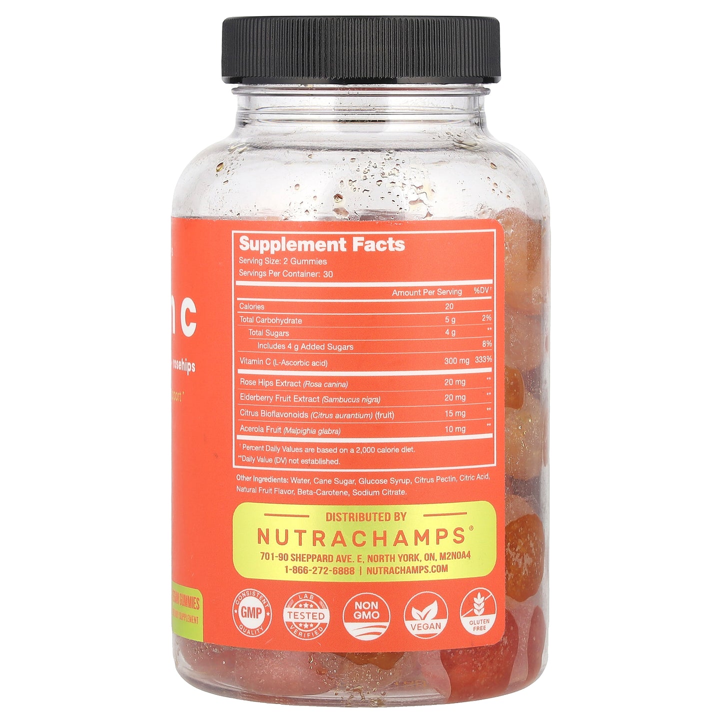 NutraChamps, Vitamin C, Natural Orange & Cherry, 60 Vegan Gummies