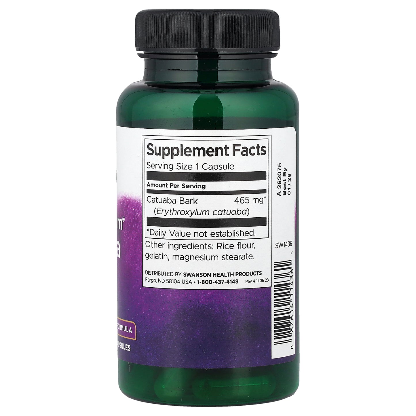 Swanson, Full Spectrum® Catuaba Bark, 465 mg, 60 Capsules