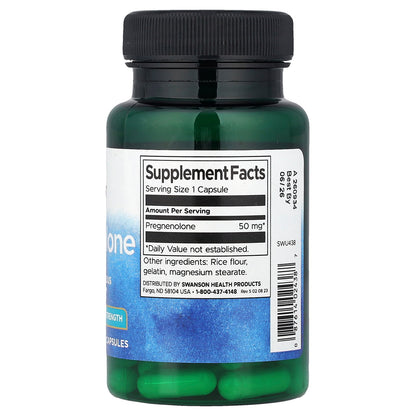 Swanson, Pregnenolone, Super Strength, 50 mg, 60 Capsules
