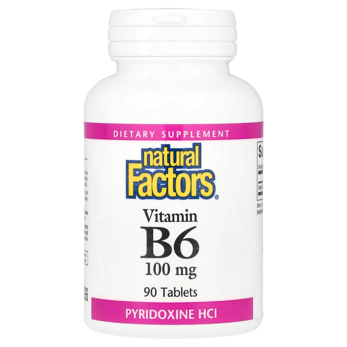 Natural Factors, Vitamin B6, 100 mg, 90 Tablets