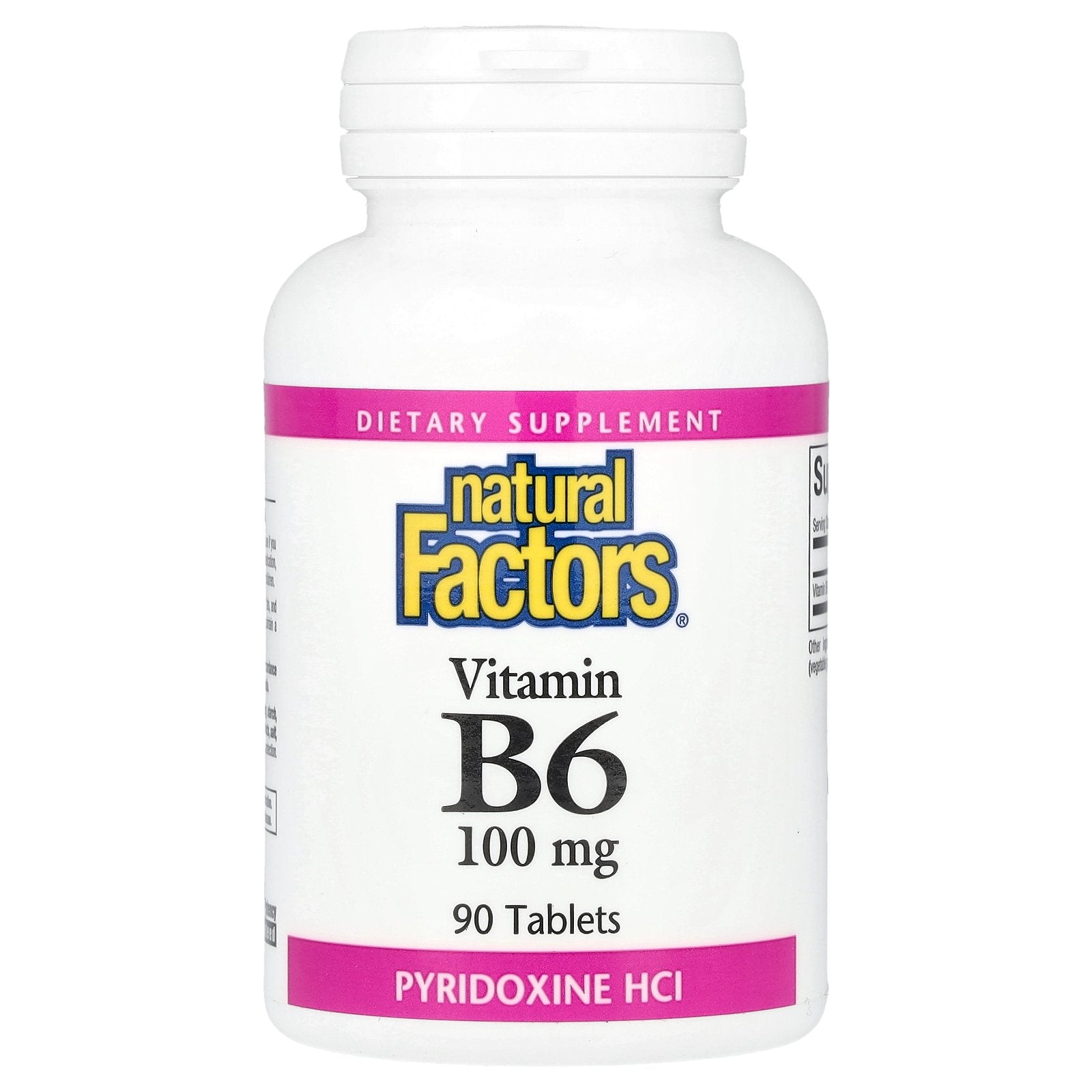 Natural Factors, Vitamin B6, 100 mg, 90 Tablets
