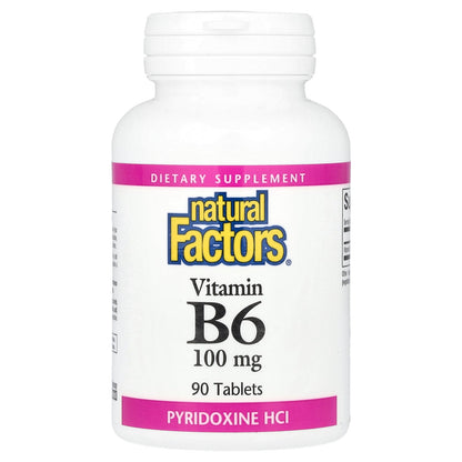 Natural Factors, Vitamin B6, 100 mg, 90 Tablets