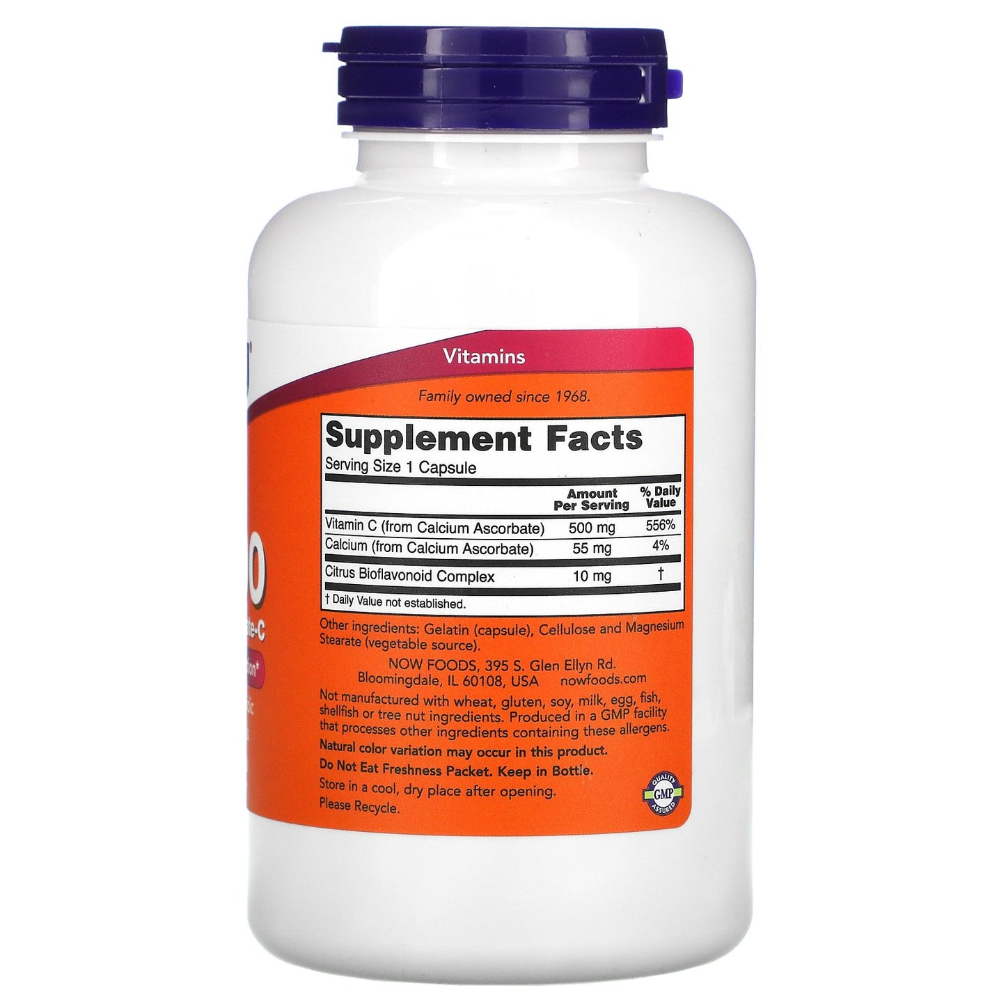 NOW Foods, C-500, Calcium Ascorbate-C, 250 Capsules