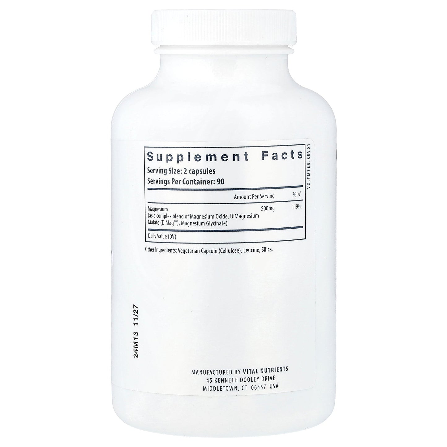 Vital Nutrients, Triple Magnesium Complex, 180 Vegan Capsules (250 mg per Capsule)