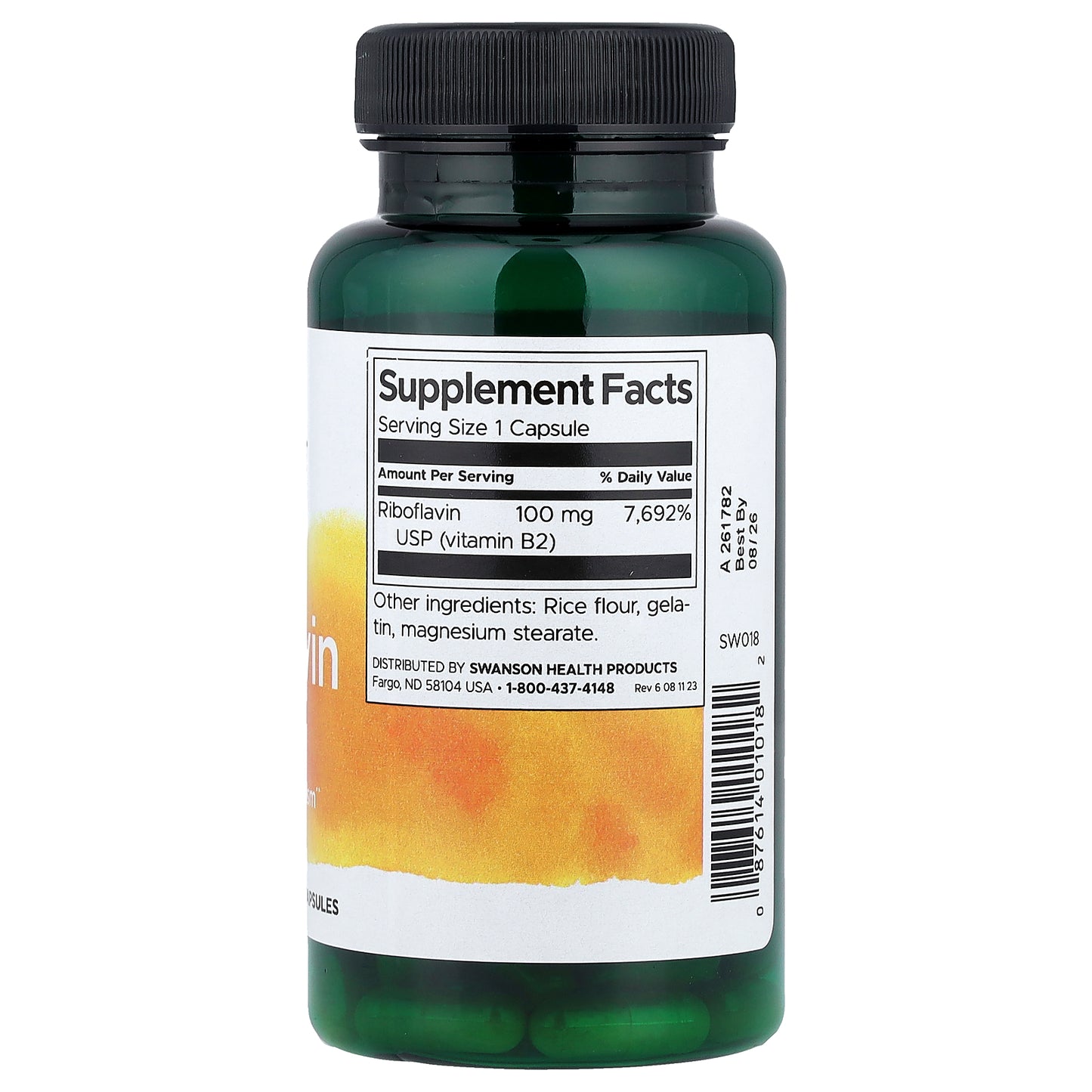 Swanson, Riboflavin, 100 mg, 100 Capsules