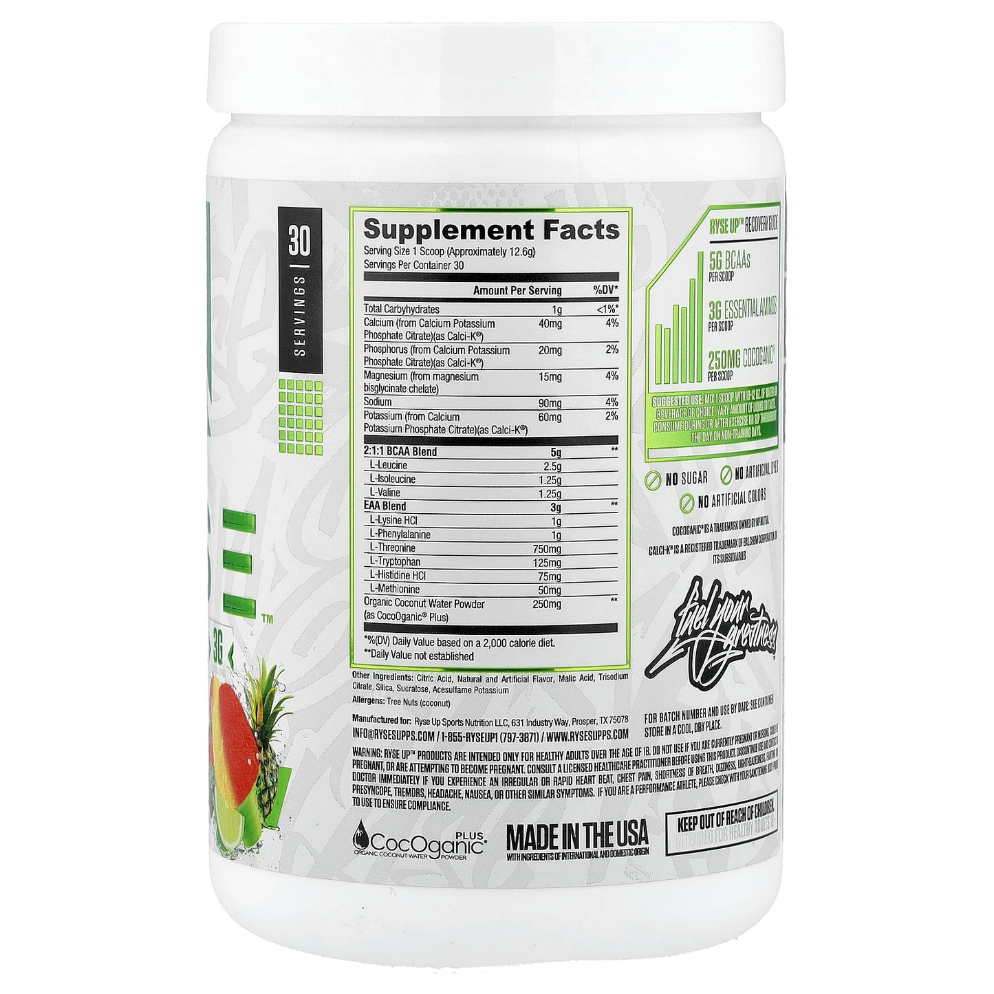 RYSE, BCAA/EAA, Tropical Snocone, 13.3 oz (378 g)