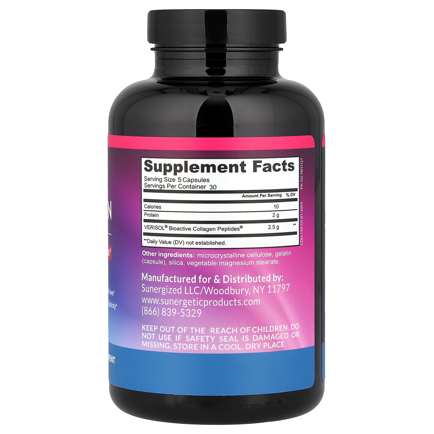 Sunergetic, Collagen Peptides, 150 Capsules (500 mg per Capsule)