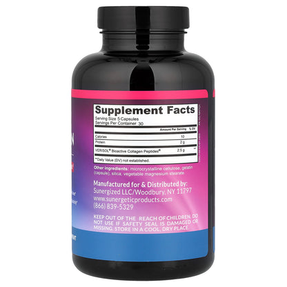 Sunergetic, Collagen Peptides, 150 Capsules (500 mg per Capsule)