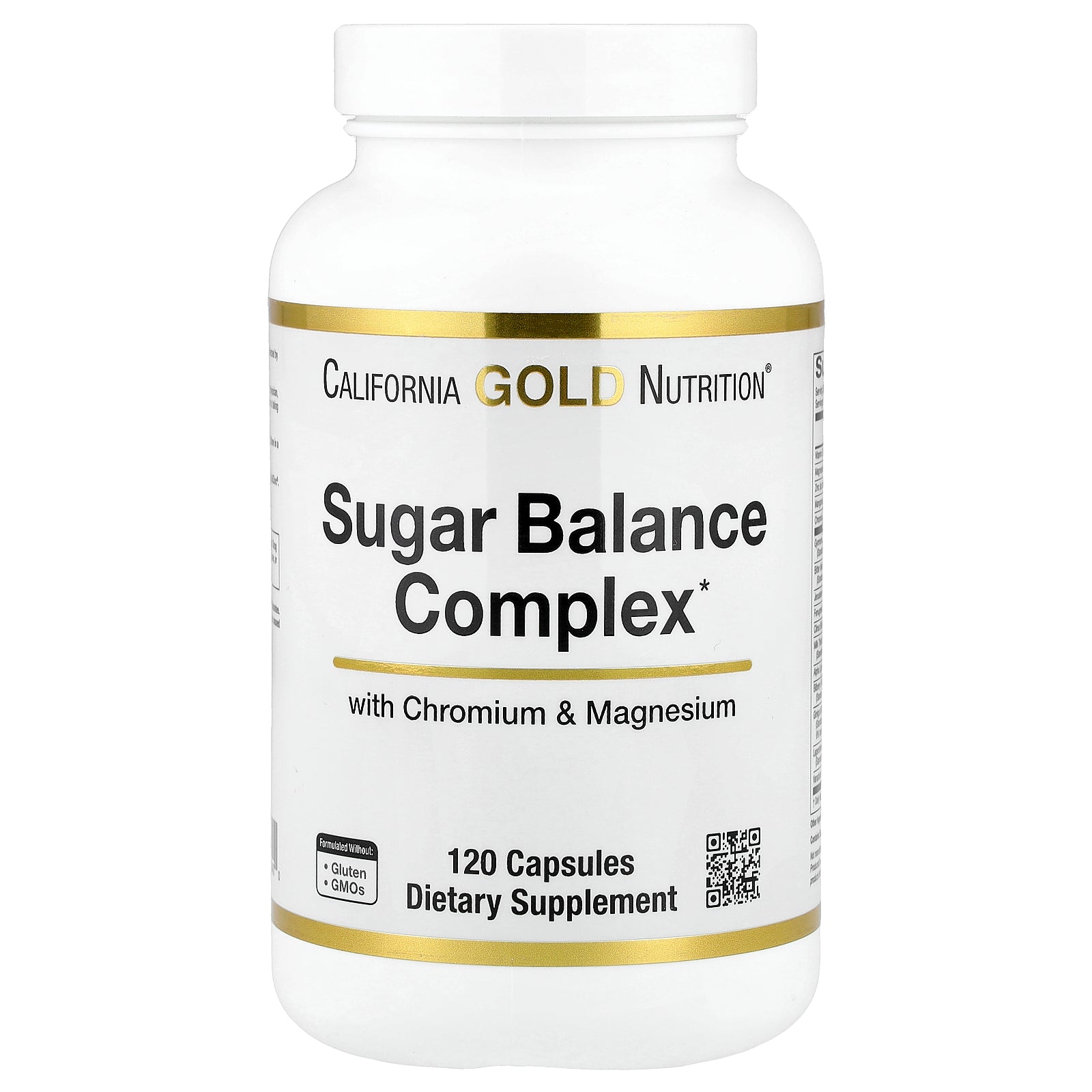 California Gold Nutrition, Sugar Balance Complex with Chromium, Gymnema Sylvestre, Gingko Biloba and Milk Thistle, 120 Capsules