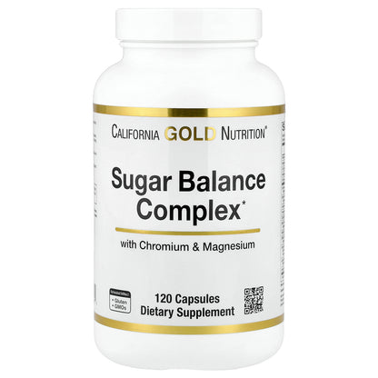 California Gold Nutrition, Sugar Balance Complex with Chromium, Gymnema Sylvestre, Gingko Biloba and Milk Thistle, 120 Capsules