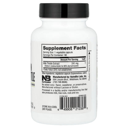 NutraBio, European Milk Thistle, 90 Capsules (241 mg per Capsule)