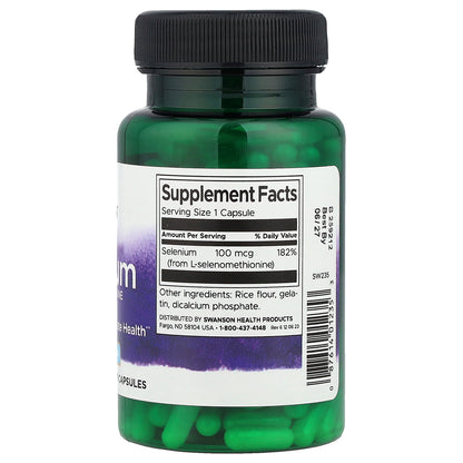 Swanson, Selenium, 100 mcg, 200 Capsules