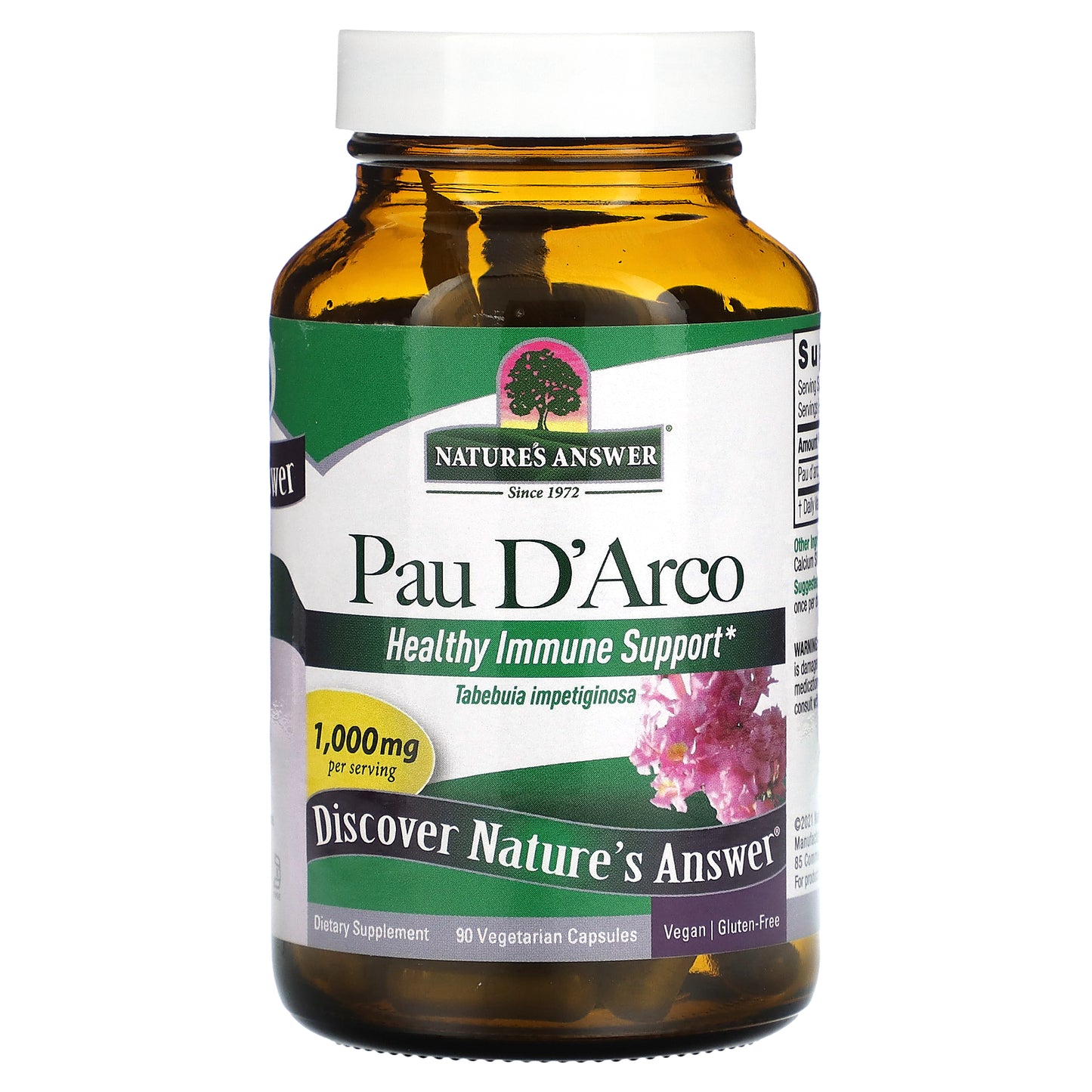 Nature's Answer, Pau D'Arco, 1,000 mg, 90 Vegetarian Capsules (500 mg per Capsule)