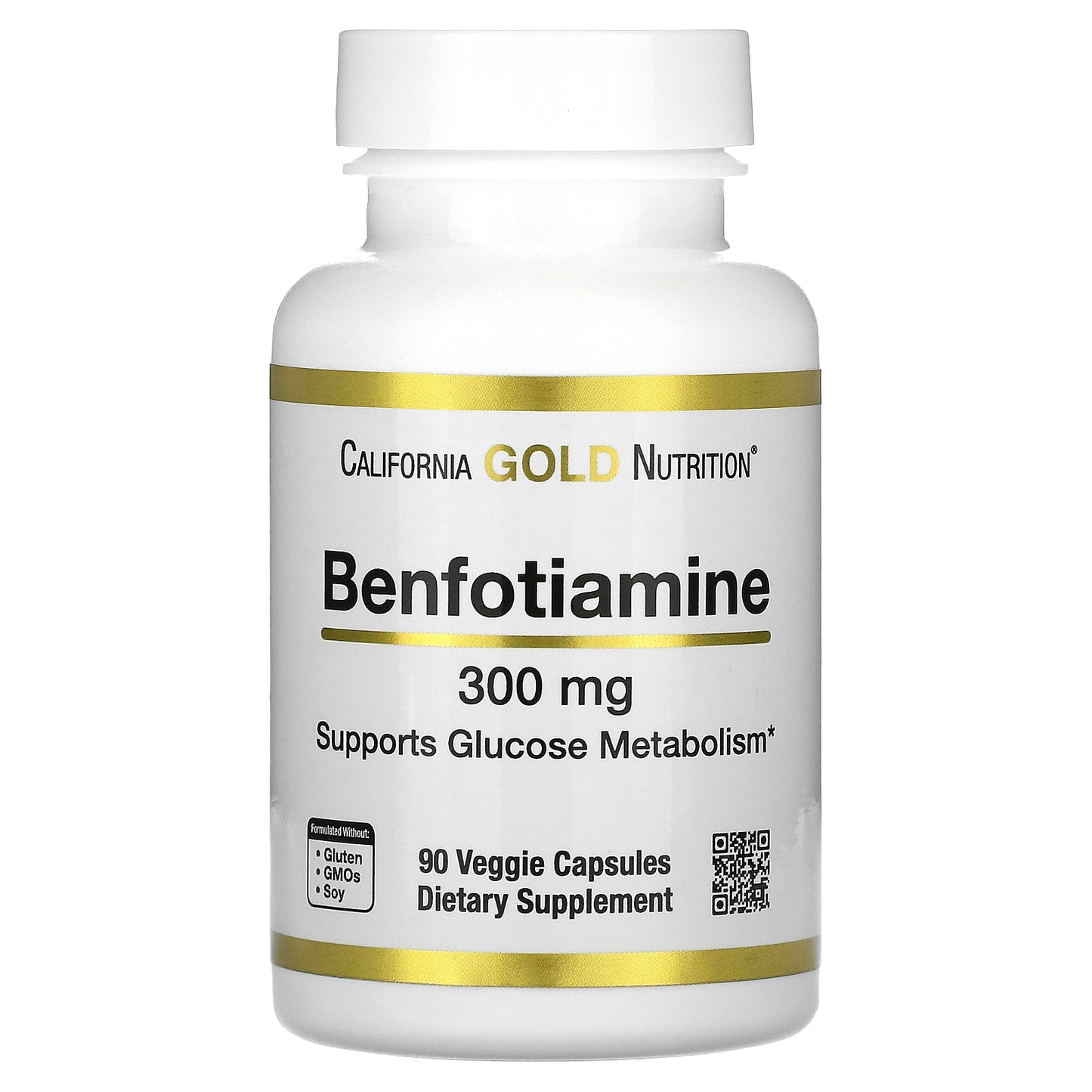 California Gold Nutrition, Benfotiamine, 300 mg, 90 Veggie Capsules