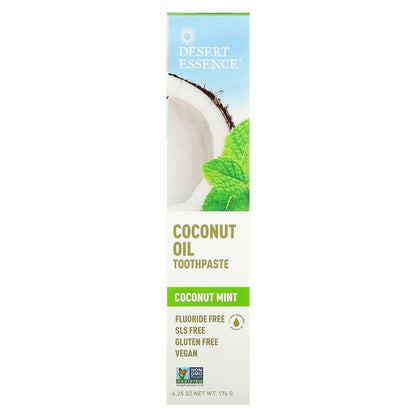 Desert Essence, Coconut Oil Toothpaste, Coconut Mint, 6.25 oz (176 g)