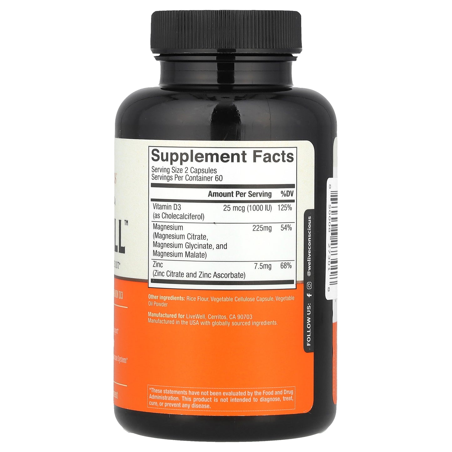 Live Conscious, MagWell™, 3-in-1 Advanced Formula, 120 Capsules