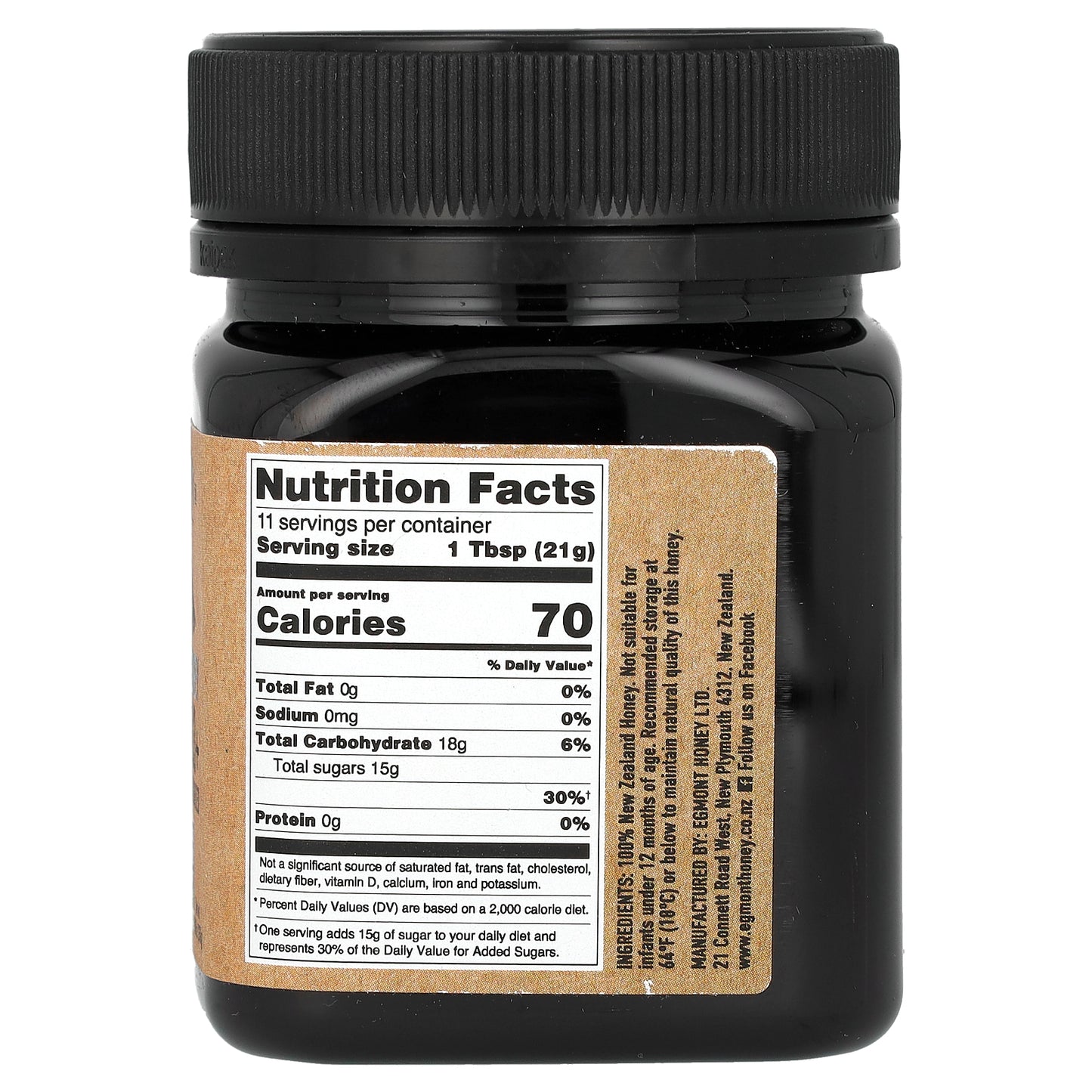 Egmont Honey, Manuka Honey, Raw And Unpasteurized, UMF 10+, MGO 263+, 8.82 oz (250 g)