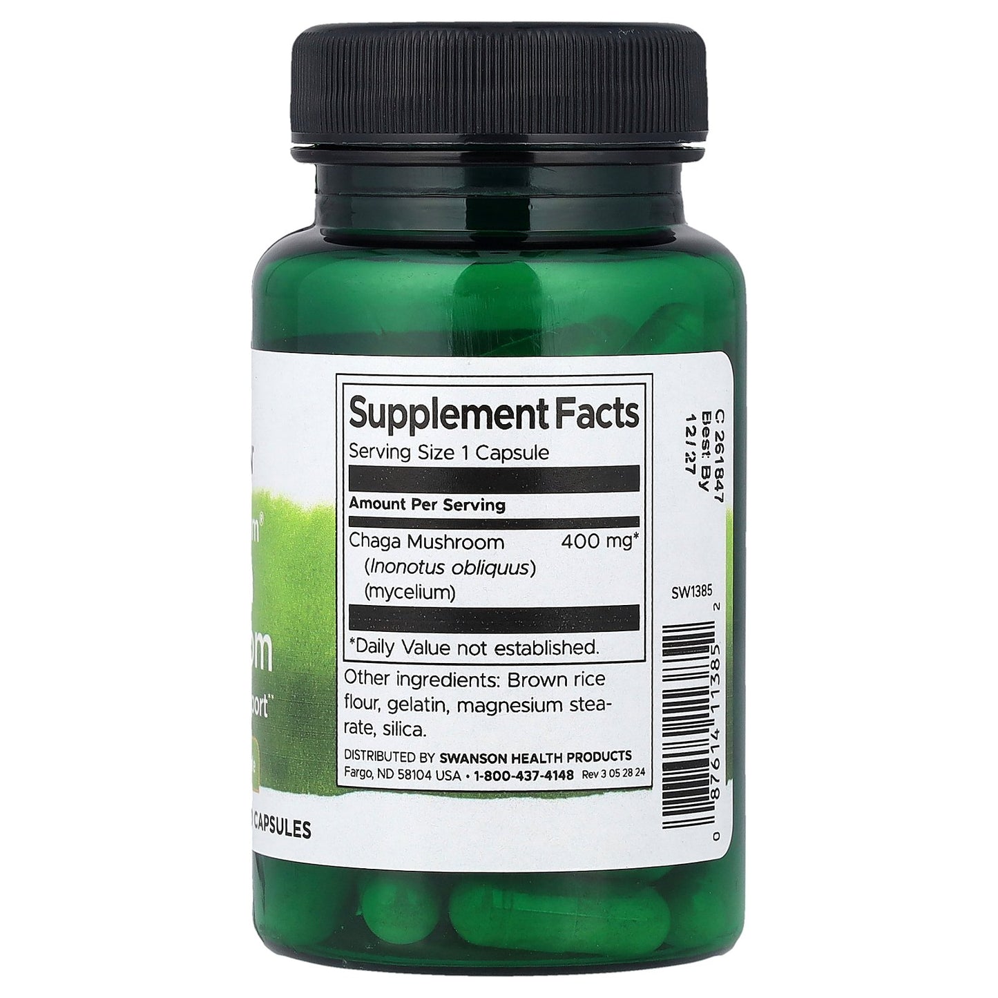 Swanson, Full Spectrum® Chaga Mushroom, 400 mg, 60 Capsules