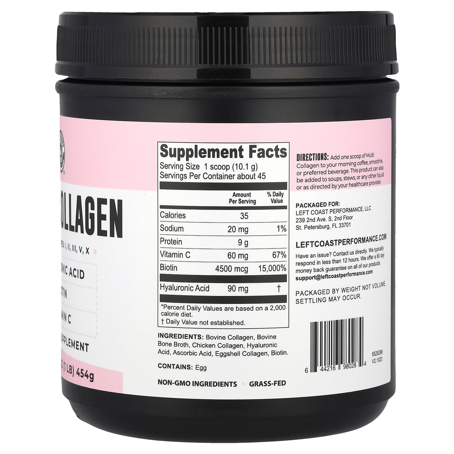 Left Coast Performance, Multi Collagen, 16 oz (454 g)