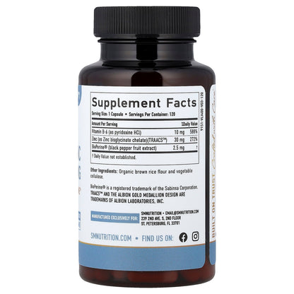 SMNutrition, Chelated Zinc Glycinate, 120 Capsules