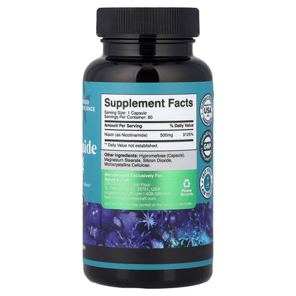 Nature's Craft, Nicotinamide , 500 mg , 60 Capsules