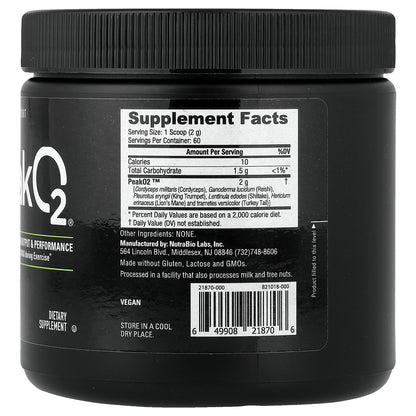 NutraBio, Sport, Peak O2®, Unflavored, 4.2 oz (120 g)