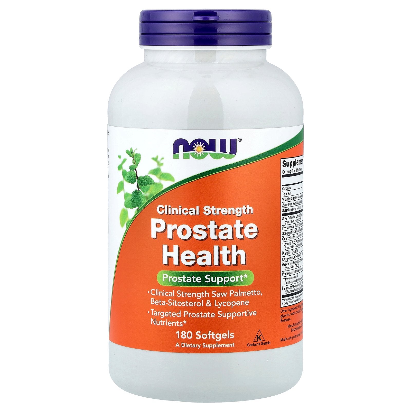 NOW Foods, Prostate Health, Clinical Strength, 180 Softgels