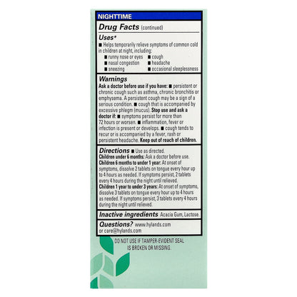 Hyland's Naturals, Baby, Tiny Cold Tablets Combo Pack, Daytime/Nighttime, 6+ Months, 2 Bottles, 125 Quick-Dissolving Tablets Each