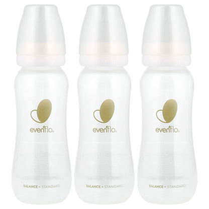 Evenflo Feeding, Balance+ Bottles, Standard, 0+ Months, Slow Flow, 3 Bottles, 9 oz (270 ml) Each