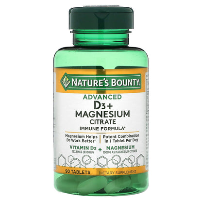 Nature's Bounty, Advanced D3 + Magnesium Citrate, 90 Tablets